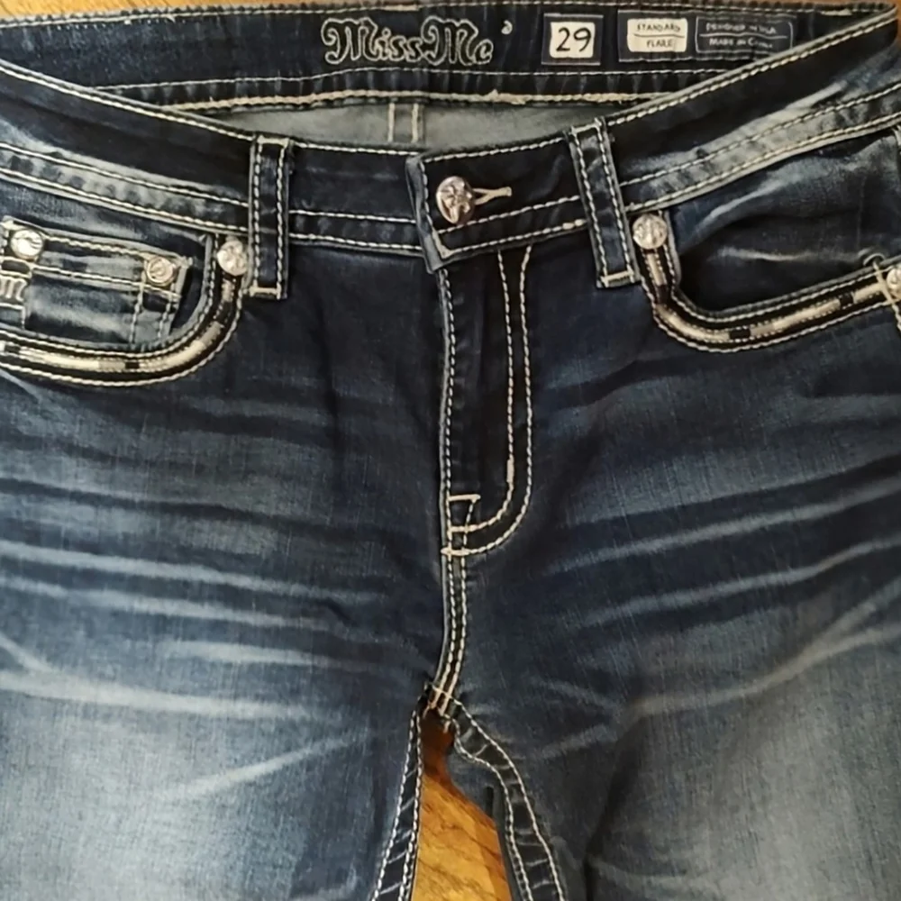 Gorgeous Long Miss Me Standard Flare Jeans With 35.5"  Inseam - Picture 6 of 9